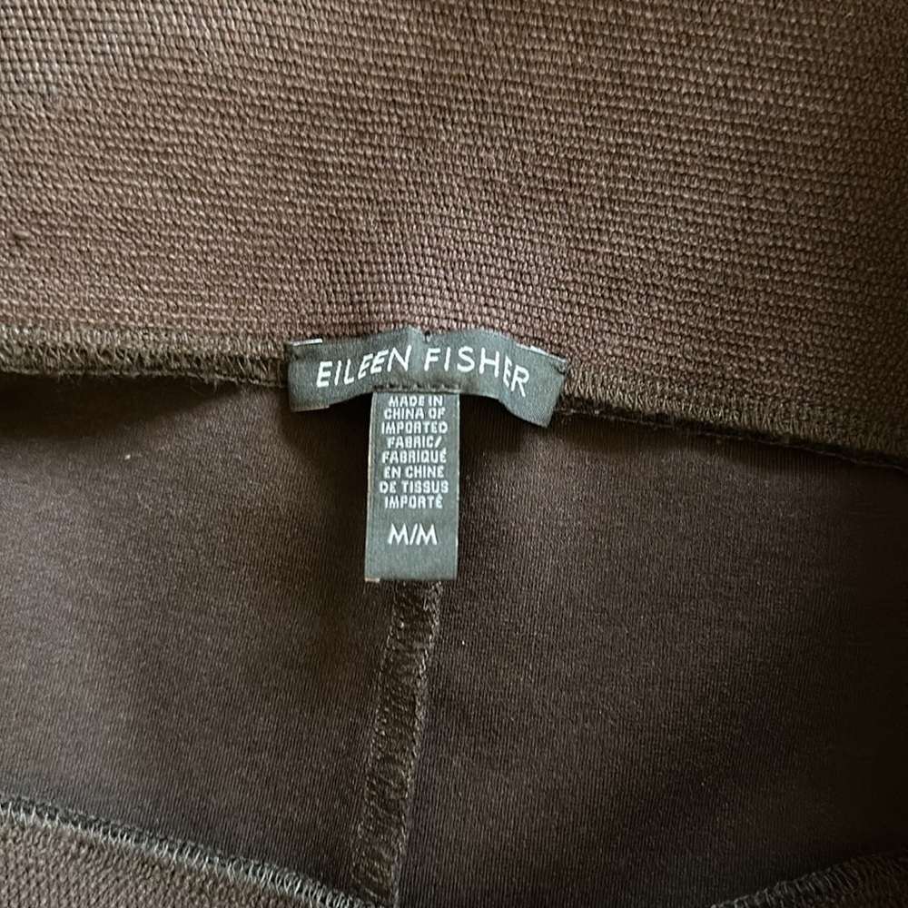 Eileen Fisher Chocolate Brown Pull On Straight Leg Pants - Picture 6 of 7